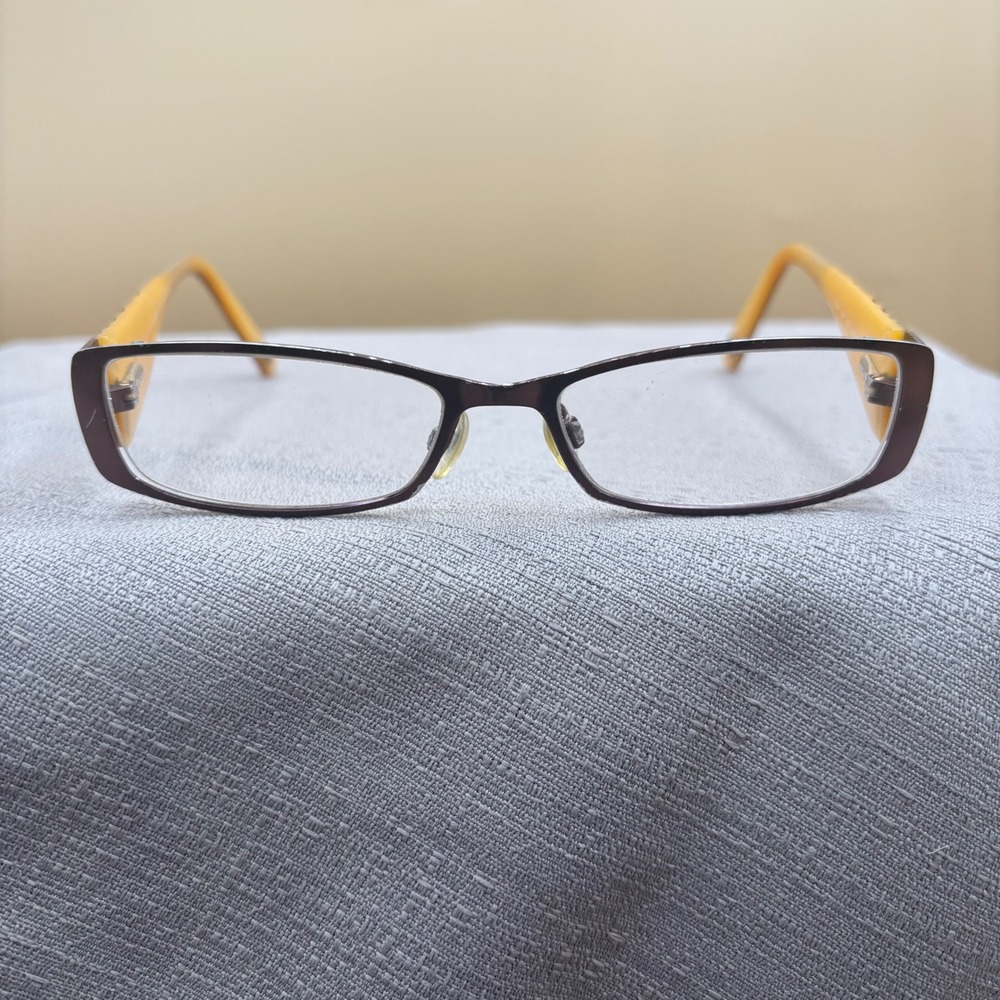 FYSH UK 3408 272 Semi Rimless Eyeglass Frames‎ 51-16-135 Floral Designer Brown